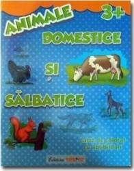 Animale domestice si salbatice 3+ - Carte de colorat cu abtibilduri 