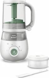 Aparat 4 in 1 pentru prepararea hranei bebelusilor Philips scf88501 Alb