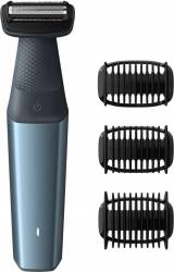 Aparat de tuns corporal Philips BG301515 Baterii 3 piepteni atasabili Negru-Albastru 
