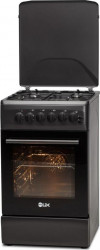 Aragaz LDK 5060 ECAI MAT BLACK RMV NG 4 arzatoare 46 L Cuptor electric Aprindere electrica Gratare fonta Convectie Grill Negru 