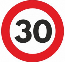Autocolant reflectorizant Automax pentru limitare de viteza 30 kmh 195mm 