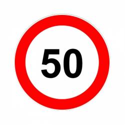 Autocolant reflectorizant Automax pentru limitare de viteza 50 kmh 195mm 