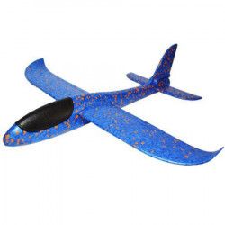 Avion planor din spuma flexibila albastru plus cadou spinner cu lumini 