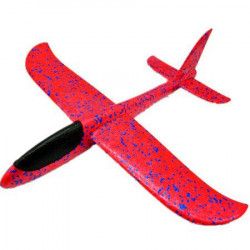 Avion planor din spuma flexibila rosu plus cadou spinner cu lumini 