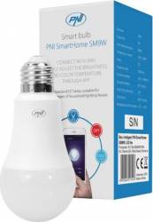 Bec inteligent PNI SmartHome SM9W LED 9w cu lumina reglabila programabil WiFi compatibil cu Google Home Alexa 