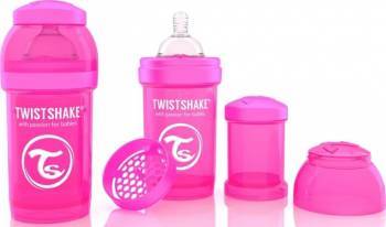 Biberon Anti-Colici Twistshake 180 ml Roz 