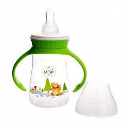 Biberon Ursul pacalit de vulpe cu manere 125 ml Minut Baby 0+ 