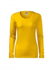 Bluza dama Malfini slim bumbac maneca lunga galbena M 