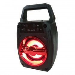 Boxa portabila KTS 5W Bluetooth AUX-in Cititor USB Radio FM MicroSD Lumini LED Negru 
