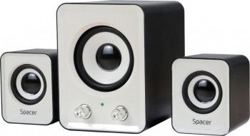 Boxe Spacer 2.1 USB 11W Alb cu Negru 