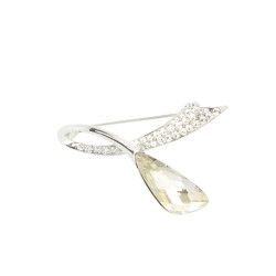 Brosa placata cu rodiu cu cristale Swarovski BRC-60-funda argintiu 