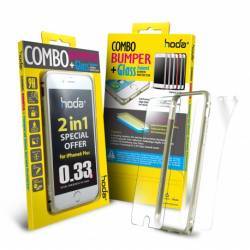 Bumper Hoda Taiwan Apple iPhone 6 Plus Argintiu + Folie fata-spate 
