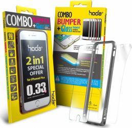 Bumper Hoda Taiwan Apple iPhone 6 Plus Gri + Folie fata-spate 