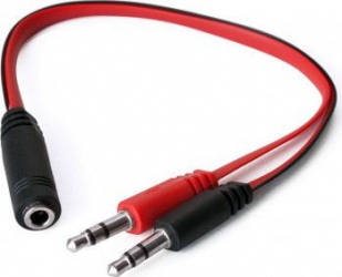 Cablu adaptor Somic TRRS TRS Negru Rosu 