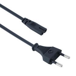 Cablu alimentare tip Casetofon 220v Detech mufa 2 pini 1.5M pentru incarcatoare laptop monitoare 