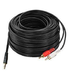 Cablu Audio 2 x RCA - Jack 3.5 Stereo 10 M Lungime - Tip Male-Male pentru Sistem HIFI cu Semnal Audio HD