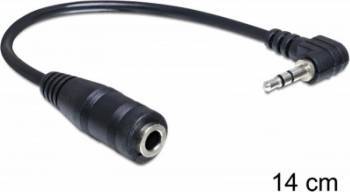 Cablu audio Delock Stereo 2.5 mm T in unghi la 3.5 mm M 14 cm 