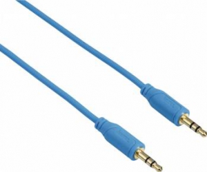 Cablu audio Hama Flexi-Slim Jack 3.5 mm 0.75m Albastru 
