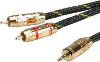 Cablu audio Roline Jack 3.5mm Stereo la 2 x RCA 2.5m 