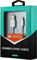 Cablu Date Incarcare Canyon Lightning Ultra-compact 1m Alb 