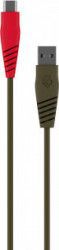 Cablu de Incarcare SkullCandy Round USB la USB-C 1.2 m Rosu - Kaki