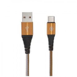 Cablu de incarcare/transfer date Type-C USB 3.1 lungime 1M ranforsat Maro cu Gri BBL1037 