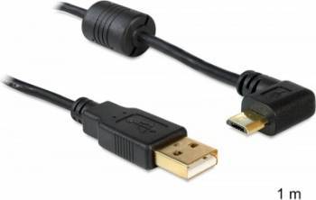 Cablu Delock 83147 micro USB T Tip B 5 pini - USB T Tip A Unghi 90 1m 