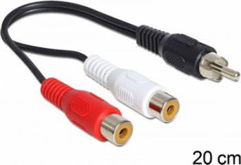 Cablu Delock 84493 2 x RCA M - 1 x RCA T 20cm 