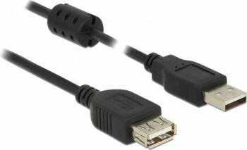 Cablu Delock Extensie USB 2.0 Type-A T > USB 2.0 Type-A M 0.5 m Negru 