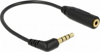 Cablu Delock stereo jack 3.5mm 4 pini la jack 2.5mm 3 pini unghi T-M 