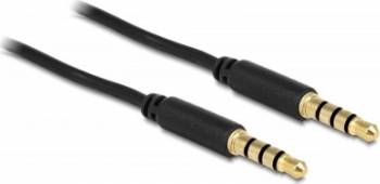 Cablu Delock stereo jack 3.5mm 4 pini Negru T-T 5m 83438 