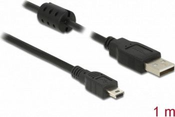 Cablu Delock USB 2.0 la mini USB-B 1m Negru 