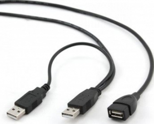 Cablu Gembird USB2.0 - 2xUSB2.0 0.9m negru 