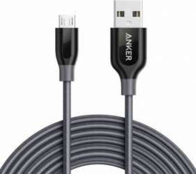 Cablu Micro USB Anker PowerLine+ Nylon 1.8 m Gri 