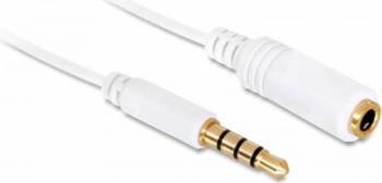 Cablu prelungitor Delock audio jack 3.5mm 50cm Alb 