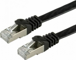 Cablu retea FTP Flat cat.6A 3m Negru, Value 21.99.0833 