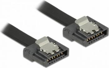 Cablu SATA FLEXI 6 Gb/s 50 cm Metal Negru 