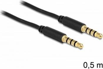 Cablu Delock jack 3.5mm 4 pini Tata 0.5m 