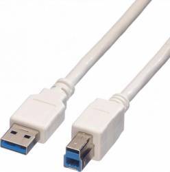 Cablu Value USB 3.0 tip A la tip B T-T 0.8m Alb 