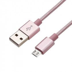 Cablu de date high quality Micro USB pentru Samsung Huawei HTC Allview cu conector micro USB lungime 3 m Roz BBL782 
