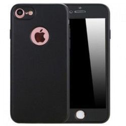 Capac de protectie Full silicone 360° fata+spate pentru Apple Iphone 8 Plus folie inclusa negru 