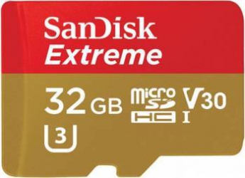Card de Memorie SanDisk Micro SD Extreme 32GB Clasa 10 U3 V30 A1 100MBs + Adaptor SD