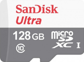 Card de memorie SanDisk Micro-SDXC SDSQUNR-128G-GN6TA 128 Gb clasa 10 80 Mbps + adaptor 