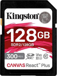 Card memorie Kingston SDXC Canvas React Plus Clasa 10 UHS-II 128GB SDR2/128GB 