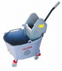 Carucior curatenie profesional cu presa storcator RAKI 25L culoare gri
