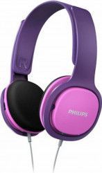 Casti audio pentru copii Philips SHK2000PK/00, design ergonomic, izolare fonica, supraauriculare, Roz/Mov 