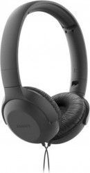 Casti audio Philips TAUH201BK/00, atasare pe ureche, lungime cablu 1.2m, microfon incorporat, design pliabil, greutate mica, Negru