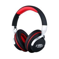 Casti audio AUSDOM AH861 Share Me Bluetooth 4.1 over-ear timp de redare pana la 20 ore negru-rosu 