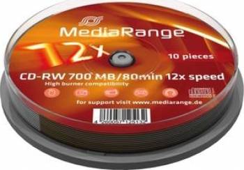 CD-RW 700MB 80min 12x MediaRange 10 buc set Cake 10 MR235 