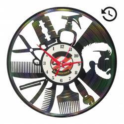 Ceas disc vinil sens invers - Barbershop 